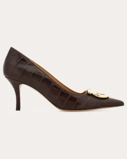Damen Maxi Gancini Pumps Braun Größe