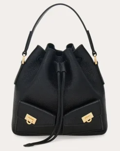 Damen Mini Hug Beuteltasche mit Multipocket-Konstruktion Schwarz