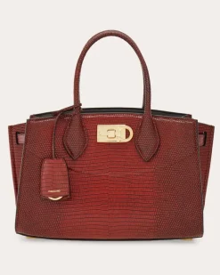 Damen New Ferragamo Studio Soft Bag (M) Braun