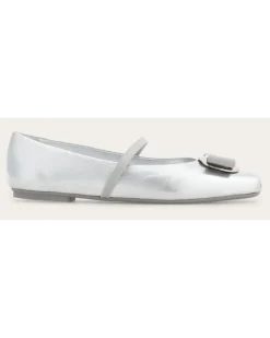 Damen New Vara plate Ballerina Silber Größe 5
