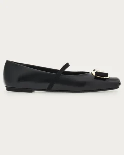 Damen New Vara Plate Ballerina Schwarz Größe 5