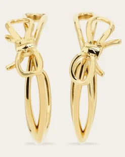 Damen Ohrringe mit Schleife Gold