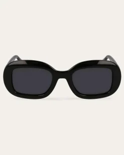 Damen Ovale Sonnenbrillen Schwarz