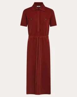 Damen Polokleid Rot