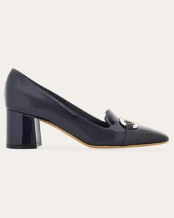 Damen Pumps mit Gancini-Ornament Blau Größe 5