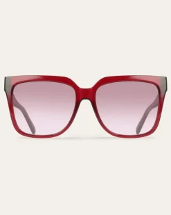 Damen Quadratische Sonnenbrillen Rot