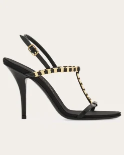 Damen Sandale T-Strap Vara Chain Schwarz Größe 5