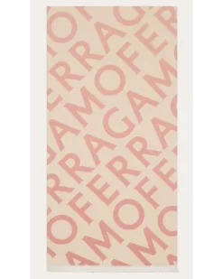 Damen Schal aus Doppelgewebe mit Lettering Rosa