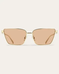 Damen Schmetterlings-Sonnenbrillen Gold