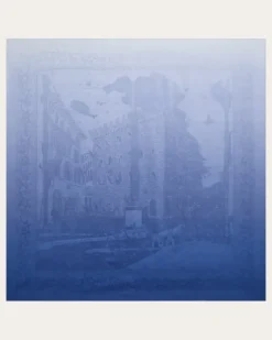 Damen Seiden-Jacquardhalstuch Palazzo Spini Feroni Blau