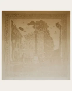 Damen Seiden-Jacquardhalstuch Palazzo Spini Feroni Beige