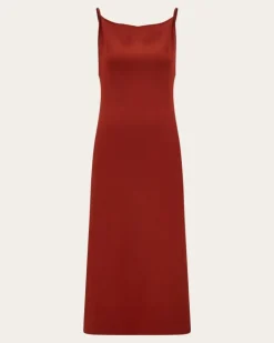 Damen Slipdress in Maschenware Rot