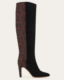 Damen Stiefel mit Absatz Schwarz Größe