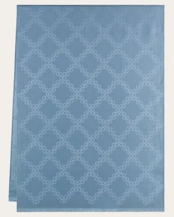 Damen Stola Gancini Jacquard Blau