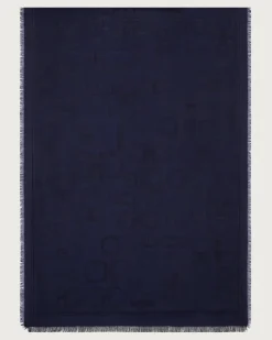 Damen Stola mit Gancini-Detail Blau