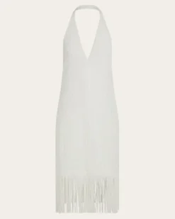 Damen Strickkleid Weiß