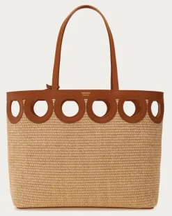Damen Totebag mit Gancini-Textur (M) Beige