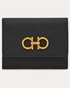 Damen Trifold Portemonnaie Schwarz