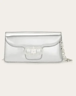Damen Täschchen mit Doppel-Gancini Kette Silber