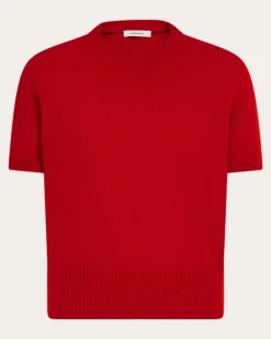 Damen T-Shirt aus Kaschmir Rot
