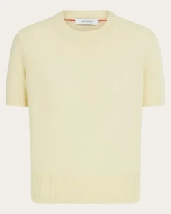 Damen T-Shirt aus Kaschmir Weiß