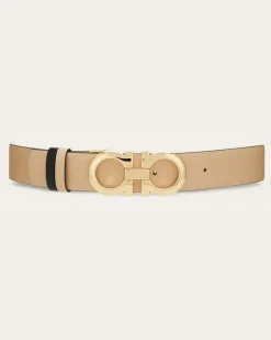 Damen Verstellbarer Gancini-Wendegürtel Beige