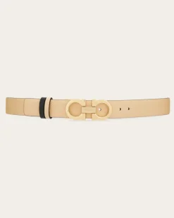 Damen Verstellbarer Gancini-Wendegürtel Beige