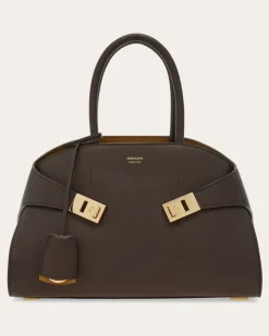 Damen Zweifarbige Handtasche Hug (M) Braun