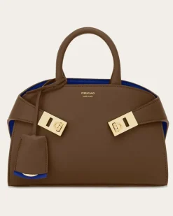 Damen Zweifarbige Handtasche Hug (XS) Braun
