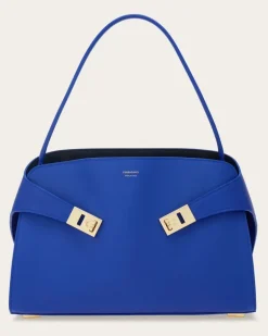 Damen Zweifarbige Schultertasche Hug Soft (M) Blau