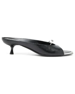 D-Diam's - Lederpantolette mit schwebendem Oval-D - Mokassins und Mules - Damen - Schwarz