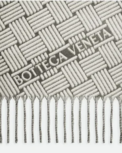 Decke aus Kaschmir mit Intreccio Motiv-Grau & Silberfarben - Unisex