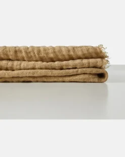 Decke aus Leinen Beige