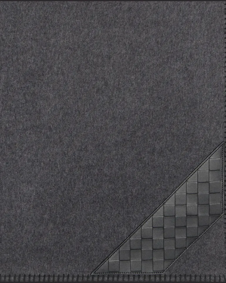 Decke mit Intrecciato Aufnäher-Grau & Silberfarben - Unisex