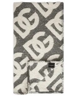 Decke mit Logo-Muster - Grau