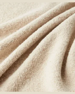 Decke Paipote aus Seide und Kamelhaar Beige
