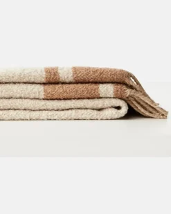 Decke Paipote aus Seide und Kamelhaar Beige