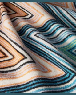 Decke Plume aus einem Wollgemisch Multicolor