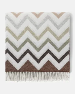 Decke Watamu aus einem Wollgemisch Beige