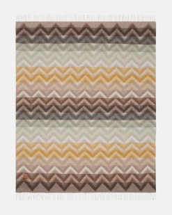 Decke Watamu aus einem Wollgemisch Beige