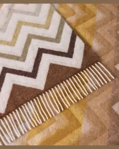 Decke Watamu aus einem Wollgemisch Beige