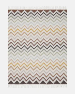 Decke Watamu aus einem Wollgemisch Beige