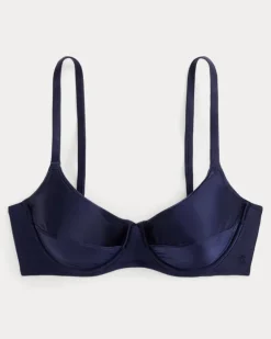 Dekolleté-BH aus Satin Blue