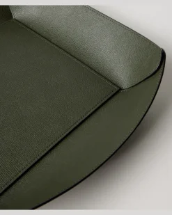 Deko-Schale Safran Large aus Leder GrüN