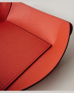 Deko-Schale Safran Medium aus Leder Orange