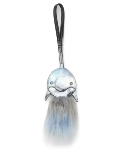 Delfin-Taschenanhänger mit flauschigem Schwanz - Charms und Schlüsselanhänger - Damen - Blau