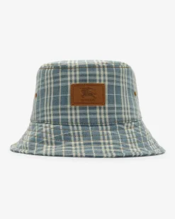 Denim-Fischerhut in Check , Size Dunkles