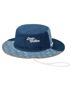 Denim Patchwork Explorer Fischerhut zum Wenden Blue