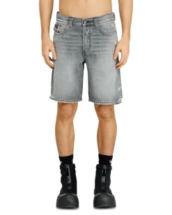 Denimshorts mit ausgefranstem Saum - Denim Kurze Hose - Herren - Grau