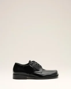 Derbys aus schwarzem Rindsleder Unisex